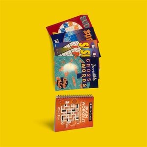 New Puzzle Book Set including brain games, 4 Sudoku and 1 large print crosswords